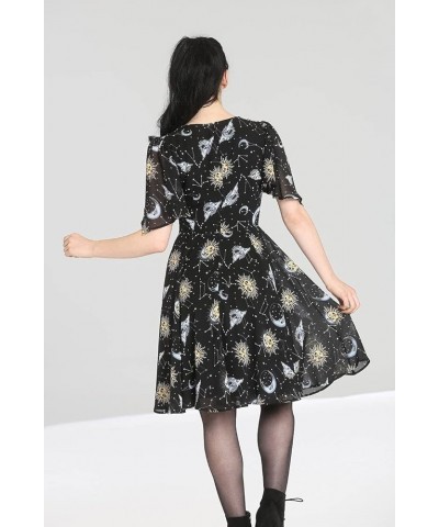 Solaris Sun Moon Stars Gothic Wicca Plus Size Chiffon Dress XS-4XL Black $29.69 Dresses