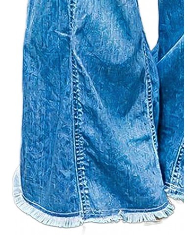 Women's Pocket Detail Wide Leg Jeans Low Waist Vintage Pants Mid Denim Wash $24.96 Jeans