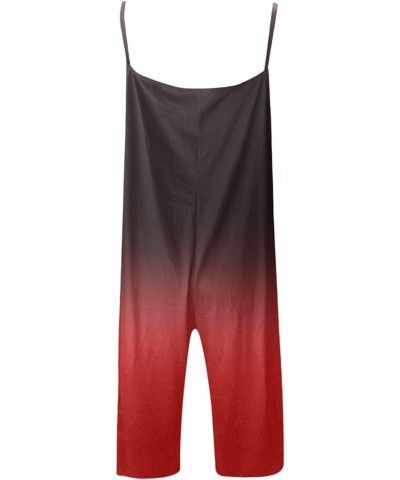 Womens Overalls Womens Casual Overalls Baggy Wide Leg Jumpsuits Bib Pants with Pockets Womens Rompers for Summer Red $3.01 Ov...