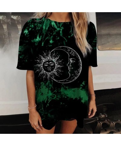 Womens Vintage Oversized T Shirts Short Sleeve Loose Fit Graphic Tees Summer Casual Trendy Aesthetic Top Teen Girls Aa1 green...