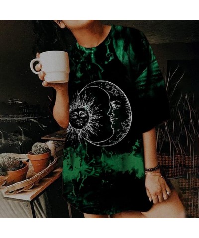 Womens Vintage Oversized T Shirts Short Sleeve Loose Fit Graphic Tees Summer Casual Trendy Aesthetic Top Teen Girls Aa1 green...