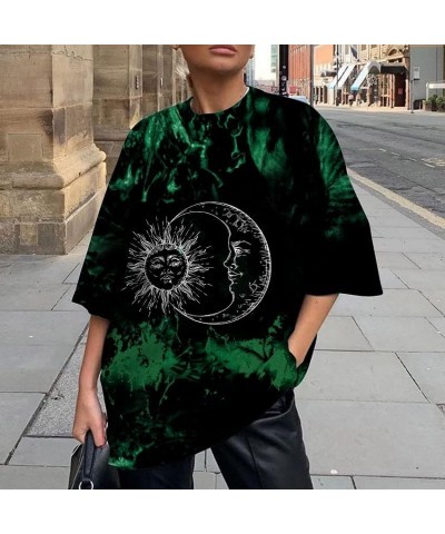 Womens Vintage Oversized T Shirts Short Sleeve Loose Fit Graphic Tees Summer Casual Trendy Aesthetic Top Teen Girls Aa1 green...