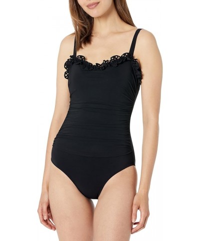 Women's Standard Hula Dance D Cup One Piece Black $55.77 Swimsuits