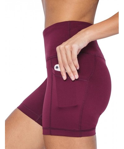 High Waist Squat Proof Side Pocket Biker Shorts - 3.5", 5", 7", 9 Windsor Wine 5 $15.92 Activewear