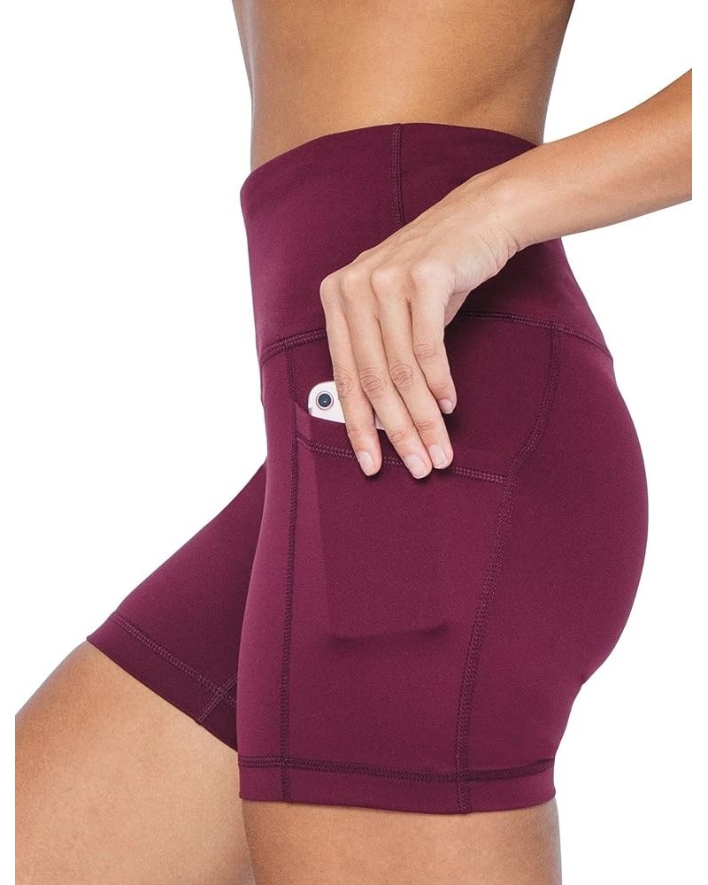 High Waist Squat Proof Side Pocket Biker Shorts - 3.5", 5", 7", 9 Windsor Wine 5 $15.92 Activewear