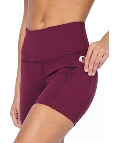 High Waist Squat Proof Side Pocket Biker Shorts - 3.5", 5", 7", 9 Windsor Wine 5 $15.92 Activewear