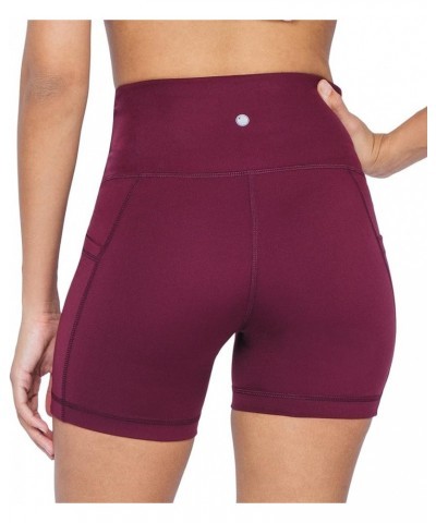 High Waist Squat Proof Side Pocket Biker Shorts - 3.5", 5", 7", 9 Windsor Wine 5 $15.92 Activewear