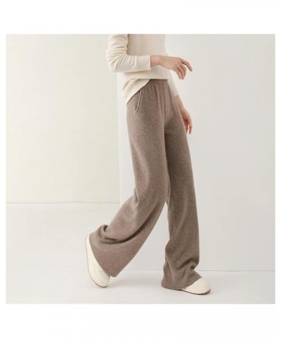 Womens Pant Wool Knitting Wide Leg Pants Solid Color Soft Warm Trousers Beige $39.45 Pants