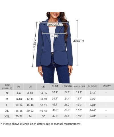 Women Long Sleeve Blazer Button Front Work Casual Office Lapel Suit Jacket Lightweight Knit Blazers with Pockets Black $18.45...