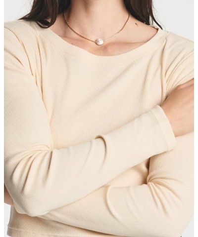 4-Pack: Women's Long Sleeve Ribbed Knit Cotton Crew Neck Crop Top Shirt - (Available in Plus) Standard Set 1 $19.75 T-Shirts