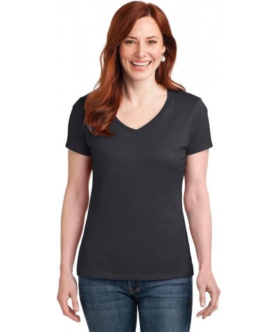 Women's Cooldri Short Sleeve Performance V-Neck T-Shirt (1 Pack) Vintage Black $6.69 Activewear