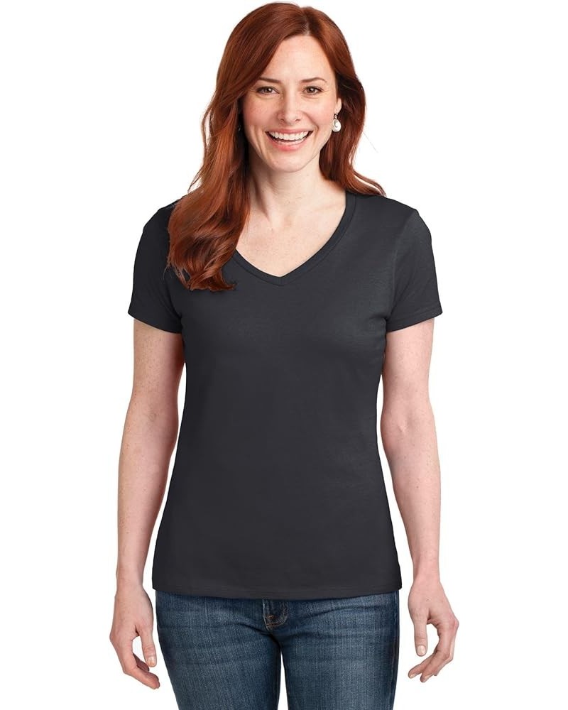 Women's Cooldri Short Sleeve Performance V-Neck T-Shirt (1 Pack) Vintage Black $6.69 Activewear