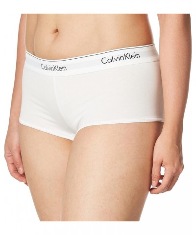 Women's Modern Cotton Boyshort Panty White $12.14 Lingerie