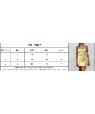 Women Sexy Strapless Pearl Tube Bodycon Dress, Off Shoulder Backless Summer Night Out Club Party Bandeau Mini Dresses B-yello...