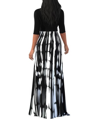 Casual Long Maxi Dresses for Women Elegant Flowy Cocktail Tropical Dress Clubwear Party Outfits Black/White $16.00 Dresses