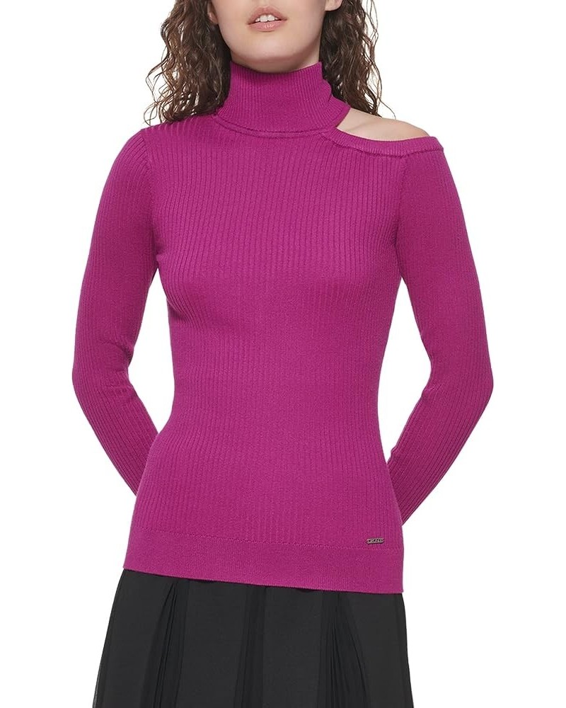 Women's Cut-Out Turtleneck Edgy Sportswear Sweater Byzantine $16.93 Sweaters