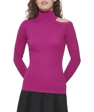 Women's Cut-Out Turtleneck Edgy Sportswear Sweater Byzantine $16.93 Sweaters