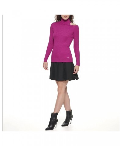 Women's Cut-Out Turtleneck Edgy Sportswear Sweater Byzantine $16.93 Sweaters