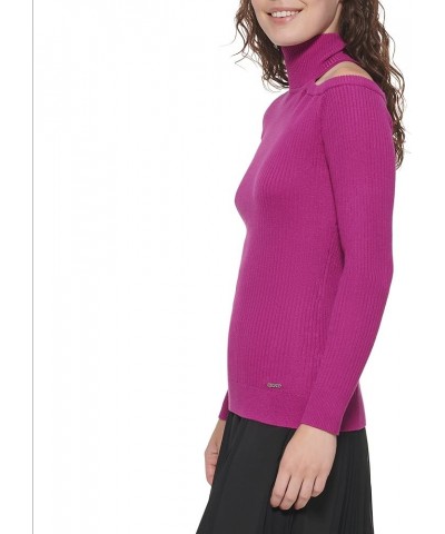 Women's Cut-Out Turtleneck Edgy Sportswear Sweater Byzantine $16.93 Sweaters