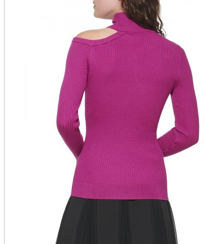 Women's Cut-Out Turtleneck Edgy Sportswear Sweater Byzantine $16.93 Sweaters