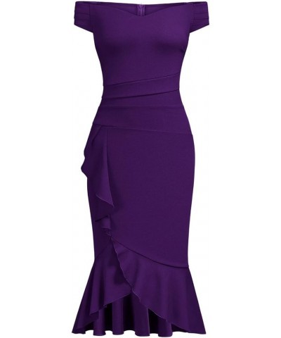 Women's Plus Size Dresses for Curvy Wedding Guest Dresses Solid Color Sexy Sequin Slit Maxi Smocked One Dress 5-purple $28.80...