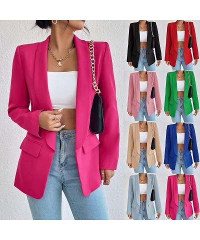 2024 Blazers for Women Business Casual Suit Jacket Long Sleeve Work Office Blazer Jacket Lightweight Open Front Coat Black $2...