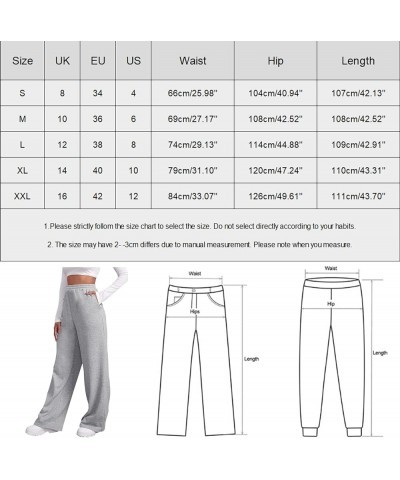 Sweatpants Women Baggy Wide Leg Sweatpants for Women Fleece High Waist Baggy Joggers with Pockets 02-light Blue $6.82 Pants