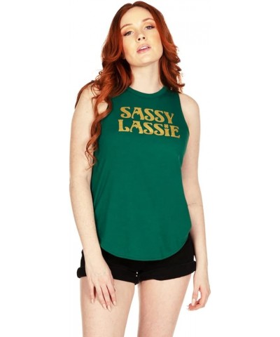 St. Patrick's Day Tank Tops for Women - Fun Holiday Tanks for St. Paddys Day Sassie Lassie Scoop (Green) $10.37 Tanks