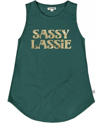 St. Patrick's Day Tank Tops for Women - Fun Holiday Tanks for St. Paddys Day Sassie Lassie Scoop (Green) $10.37 Tanks