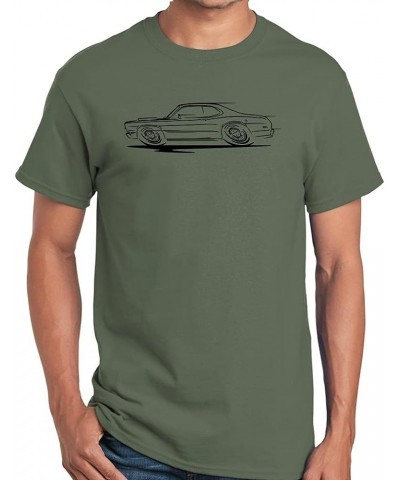 Plymouth Duster Redline Design Print Tshirt Military Green $11.00 T-Shirts