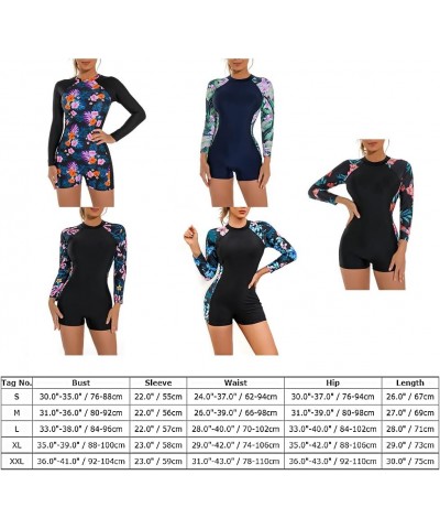 Womens Rash Guard Long Sleeve Swimsuit Zipper One Piece Bathing Suit with Boyshort Bottom UPF 50+ Surfing Swimwear Black-pink...