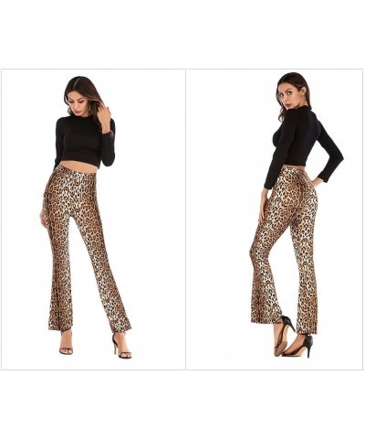 Women's High Waisted Wide Leg Pants Flared Leg Pants Zebra printSnakeskin printLeopard Print Pants Leopard Print1 $10.35 Pants