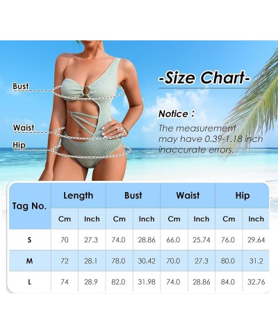 Women's Swimsuit One Piece Sexy Cutout Bathing Suits Bikini for Beach Swimming Girls Pool Party Swimwear Light Green-02 $16.4...