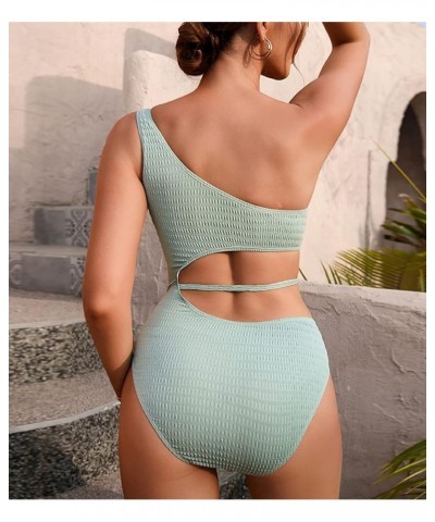 Women's Swimsuit One Piece Sexy Cutout Bathing Suits Bikini for Beach Swimming Girls Pool Party Swimwear Light Green-02 $16.4...