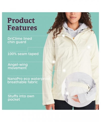 Women's Precip Eco Waterproof Rain Jacket Papyrus $41.22 Coats