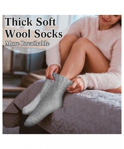 24 Pairs Wool Socks for Women Warm Winter Thermal Thick Socks Boot Cozy Hiking Crew Winter Socks Gifts for Women Simple Style...