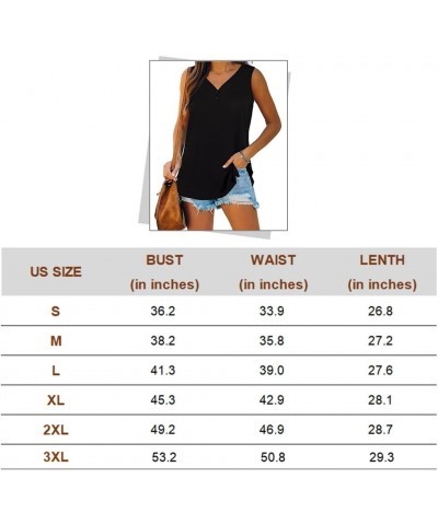 Womens Tank Tops Summer V Neck Sleeveless Shirts Button Up Loose Fit 18-deeppink $10.75 Tanks