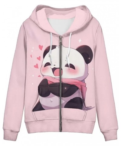 XS-5XL Zip Up Hoodie for Women Sweatshirt Pullover Cute Panda Design $21.33 Hoodies & Sweatshirts