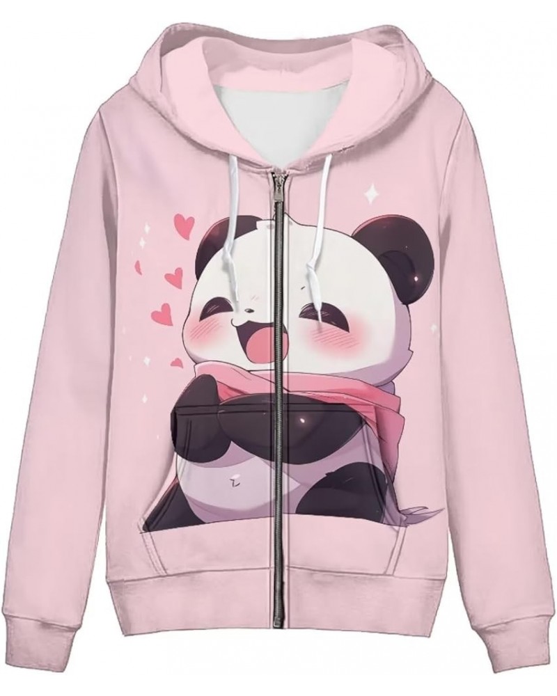 XS-5XL Zip Up Hoodie for Women Sweatshirt Pullover Cute Panda Design $21.33 Hoodies & Sweatshirts