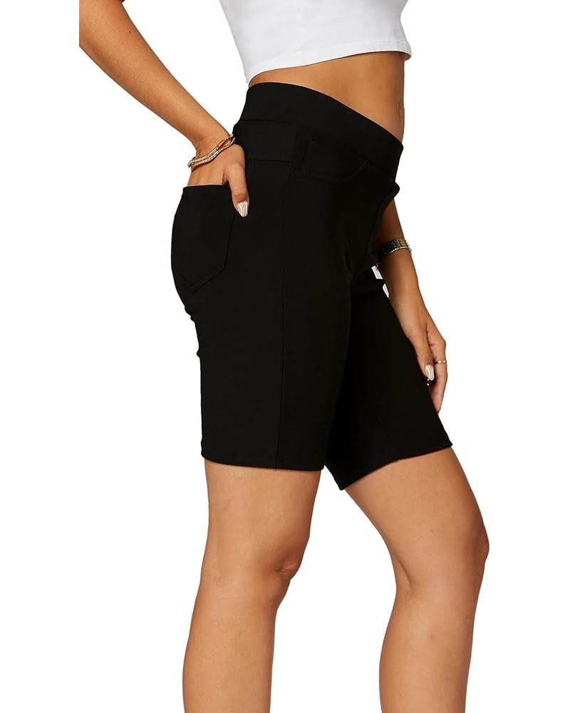 Premium Women's Stretch Ponte Pants - Wear to Work - Dressy Leggings Bermuda Short - Thrive - Black $21.57 Others