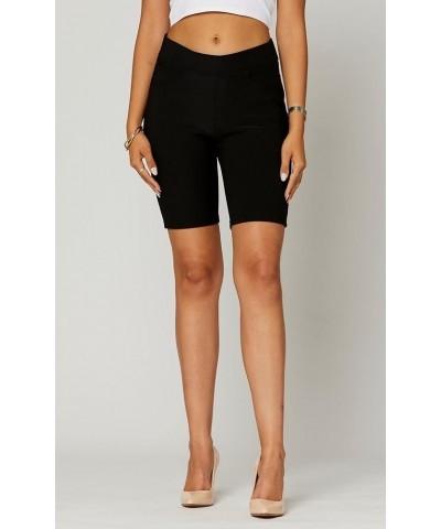 Premium Women's Stretch Ponte Pants - Wear to Work - Dressy Leggings Bermuda Short - Thrive - Black $21.57 Others