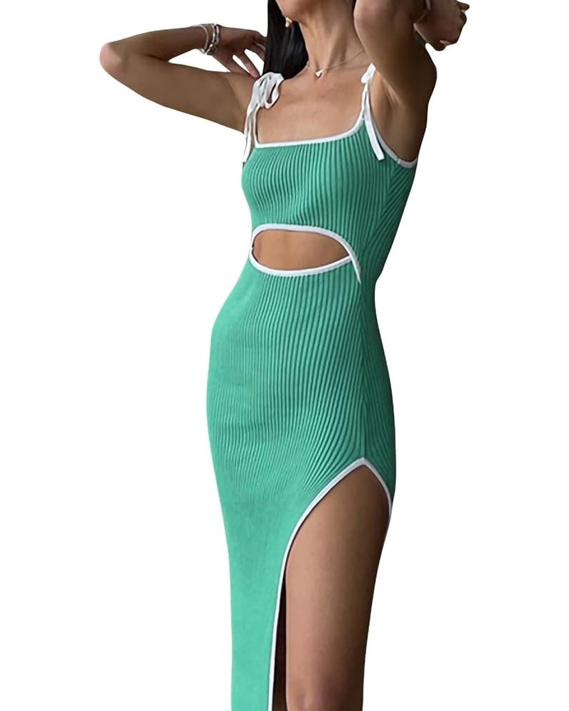 Maxi Dress for Women Elegant Spaghetti Straps Bodycon Dress Full Length Sexy Formal Dresses Party Dress Beachwear Taa Green $...