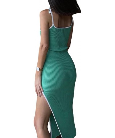 Maxi Dress for Women Elegant Spaghetti Straps Bodycon Dress Full Length Sexy Formal Dresses Party Dress Beachwear Taa Green $...