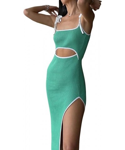 Maxi Dress for Women Elegant Spaghetti Straps Bodycon Dress Full Length Sexy Formal Dresses Party Dress Beachwear Taa Green $...