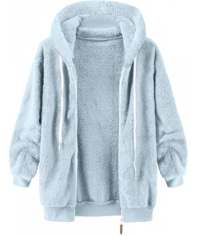 Women's Fleece Jacket Sherpa Full Zip Casual Winter Warm Jacket Fuzzy Fur Coat Color Block Outwear with Pockets Women's Fleec...