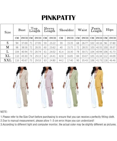 Women's Business Casual Outfits Lightweight Blazer Jacket and Wide Leg Pants Suit Set F-yellow(go Up a Size) $30.55 Suits