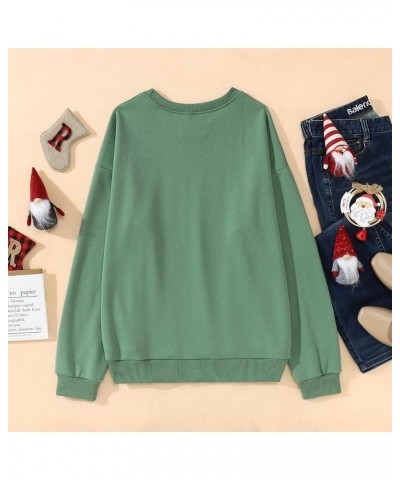 Women's Merry and Bright Crewneck Sweatshirt Long Sleeve Merry Christmas Sweatshirt Retro Fall Winter Pullover Tops Green $23...