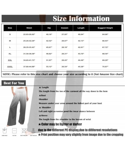 Women's Pants Fashion Printed High Waisted Pants Stretchy Lightweight Wide Leg Palazzo Trousers, S-3XL 4-dark Green $7.97 Pants