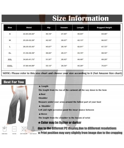 Women's Pants Fashion Printed High Waisted Pants Stretchy Lightweight Wide Leg Palazzo Trousers, S-3XL 4-dark Green $7.97 Pants