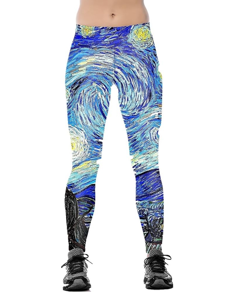 Women's Van Gogh Art Printed Soft High Waisted Stretch Depot Skinny Leggings Yoga Pants Van Gogh Starry Night $10.99 Leggings